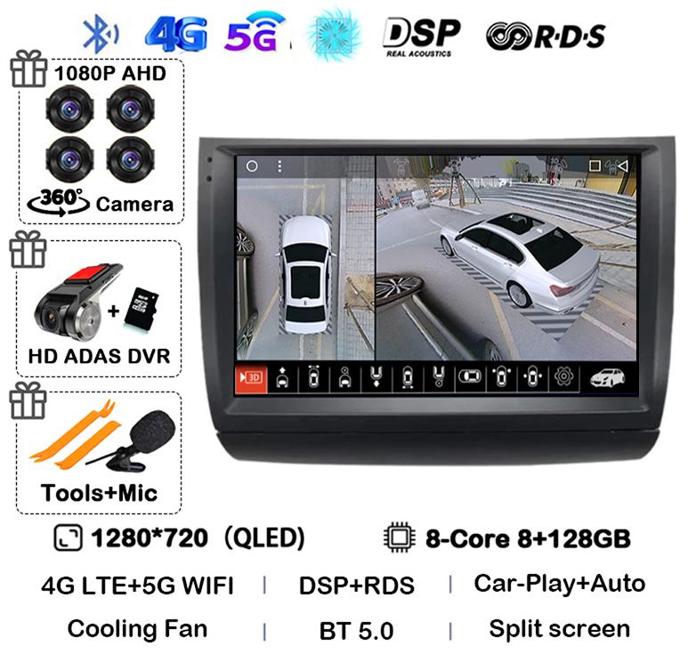 Android 14 Carplay Auto WIFI+4G Car Radio For Toyota Prius 20 2002-2009 Multimedia Player GPS Stereo 360 Camera Head Unit Audio