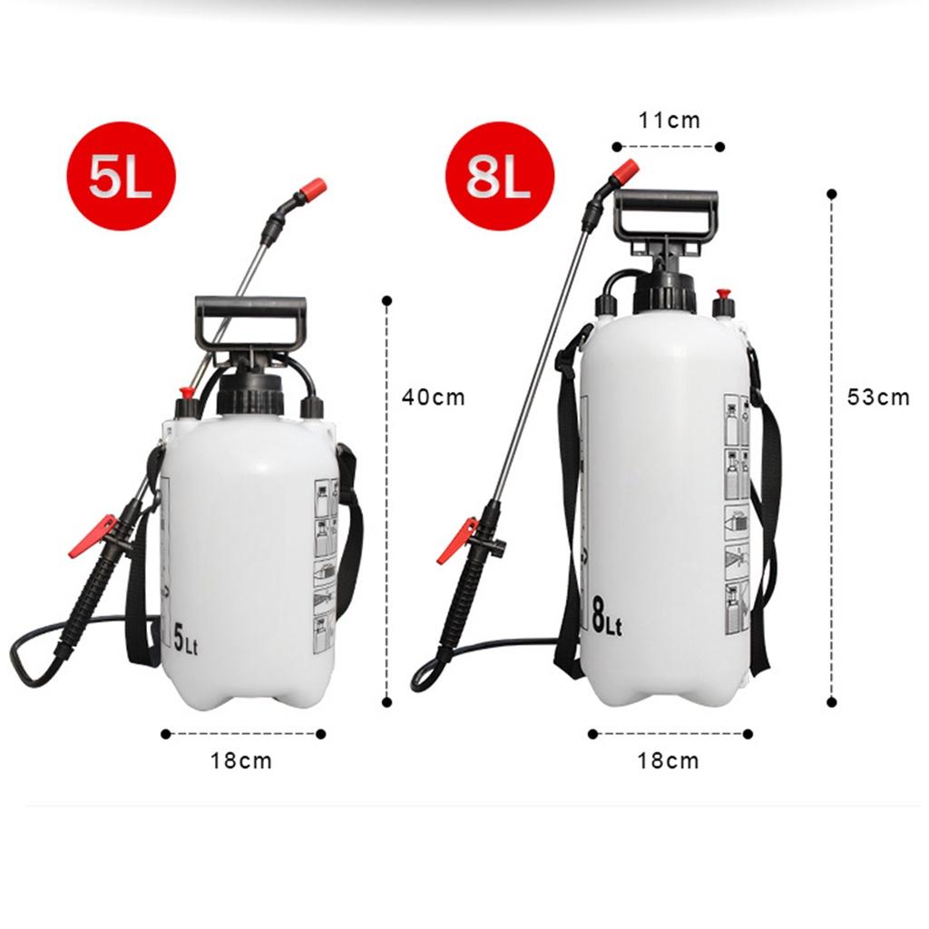 5L/8L Gardening Sprayer Shoulder Type Pressure Sprinkler Shoulder Manual Pressure Spray Bottle Plant Irrigation Watering