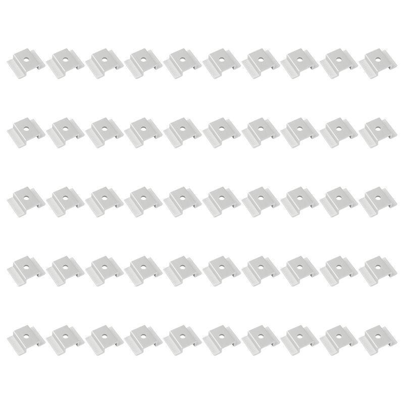 20/50 Stück Solarmodul Mittelklemmen Halterung Breite Photovoltaik-Montagehalterung Verstellbare Solarmodul-Montagehalterung Klemme