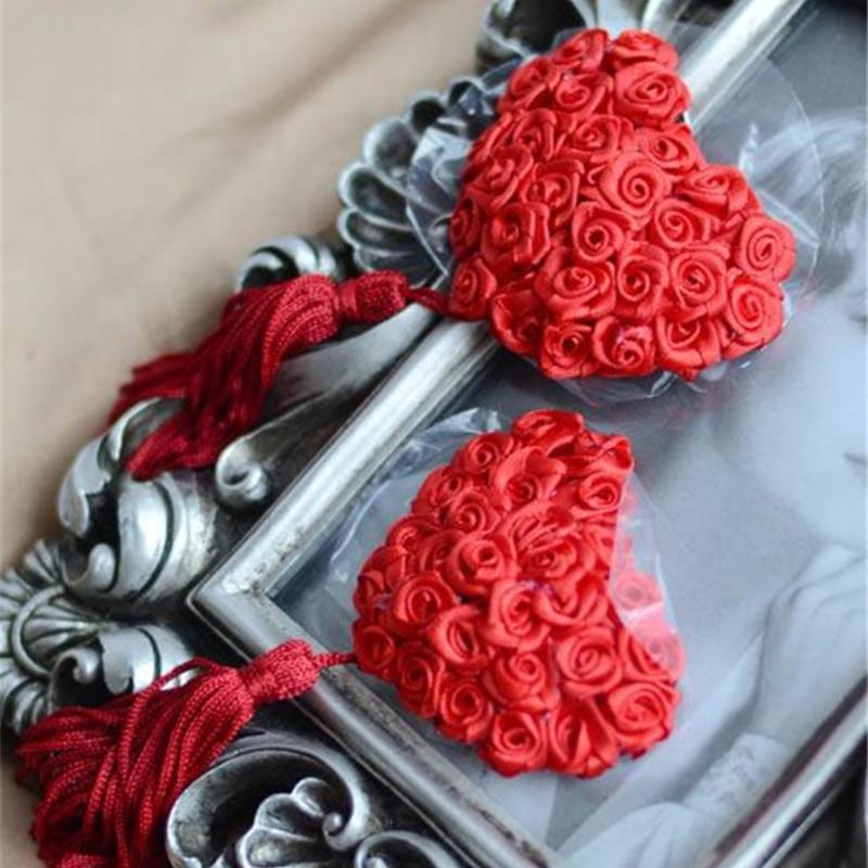 Women Sequins Tassels Nipple Cover Reusable Adhesive Pasties Breast Cover Lace Sticky Bra Chest Pad Lingerie Accessories