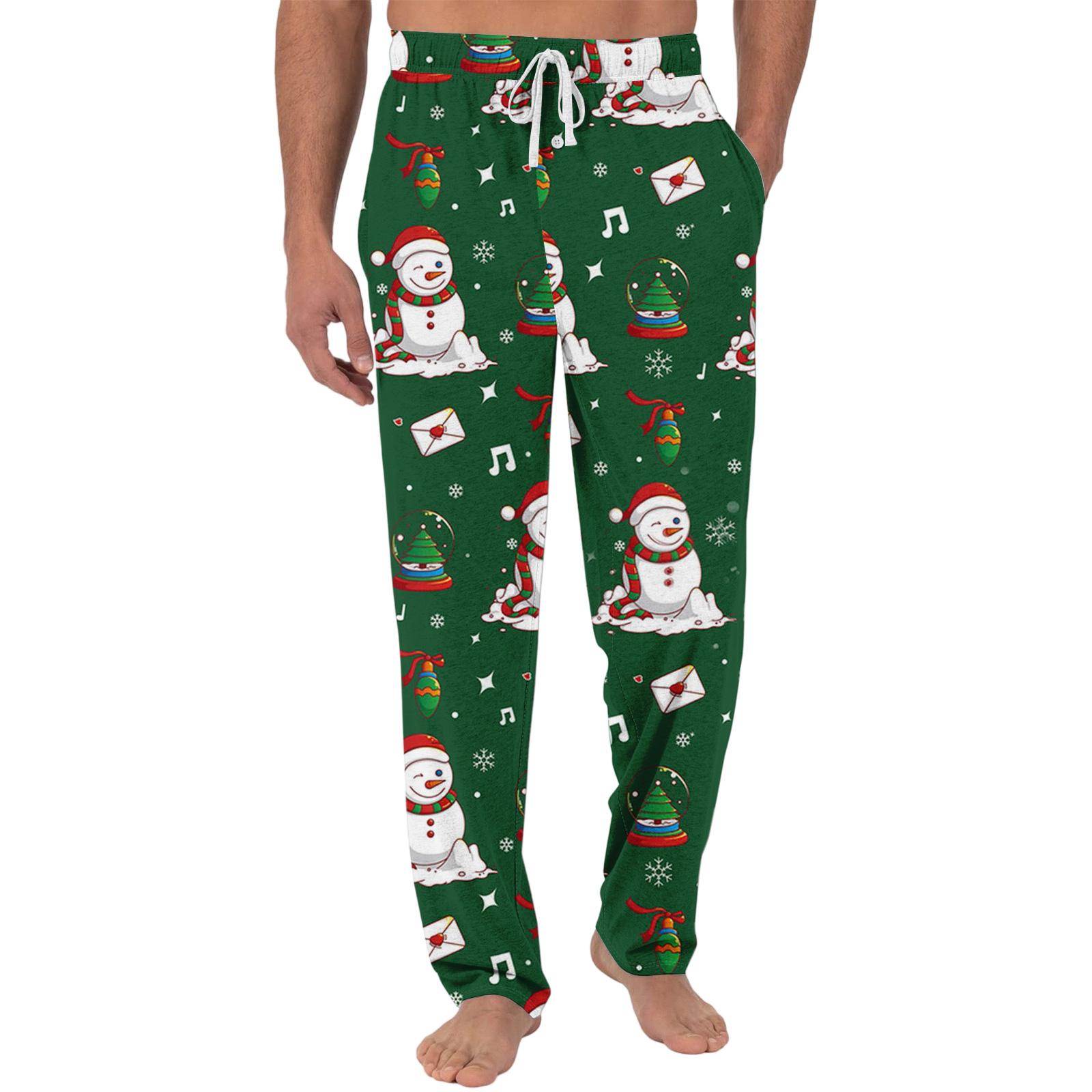 

Мужские рождественские брюки с карманом и для сна | Мягкая хлопковая смесь, эластичная талия XL зелёный