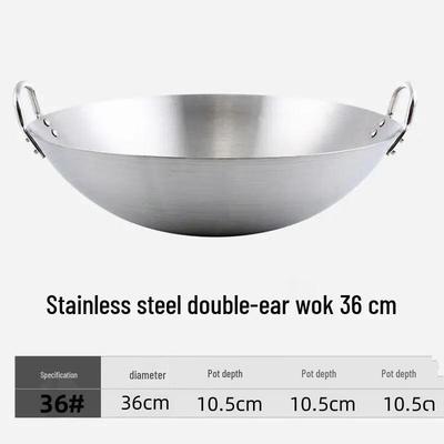 Yoshida Craftsman Stainless Steel Double-Handle Wok