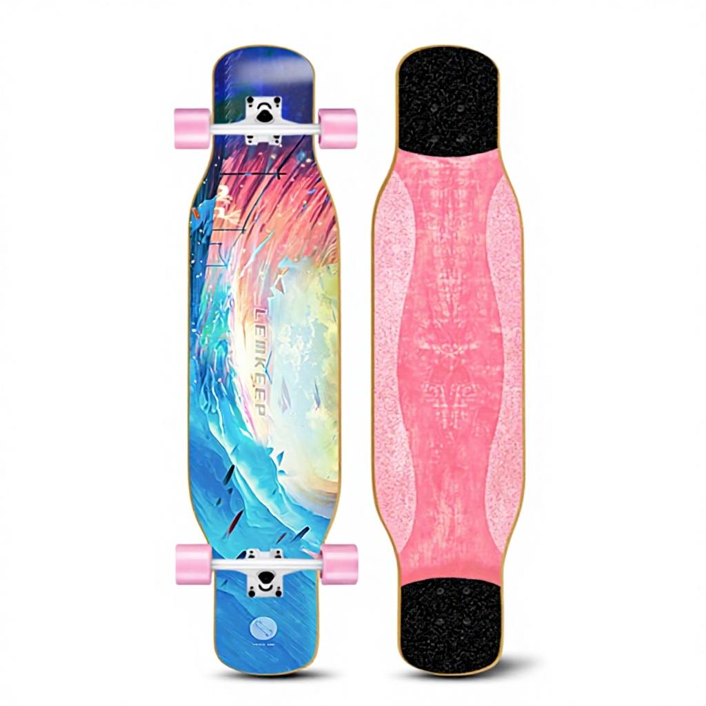 46IN Big Longboard Skateboard Boys Girls Beginners Adults Four-Wheel Street-Style Professional Double Rocker Maple Wood Dyed
