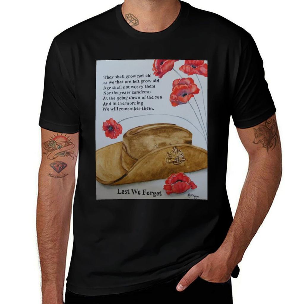 Lest We Forget Tshirt Soft Casual Short Sleeve Cotton Tee Tshirt