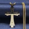 Cross Stainless Steel Choker Necklace for Man Gold Color Men's Chain Necklace Jewelry Corrente Masculina N1173S02