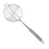 Scurgător cu lingură skimmer pentru paste cu mâner lung, plasă groasă din oțel inoxidabil, strecurătoare pentru prăjire, fierbere, scurgere, ustensilă de gătit rezistentă la căldură
