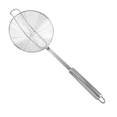 Skimmer Spoon Pasta Strainer with Long Handle Thickened Stainless Steel Mesh Colander for Frying Boiling Draining Heat-Resistant Cooking Utensil