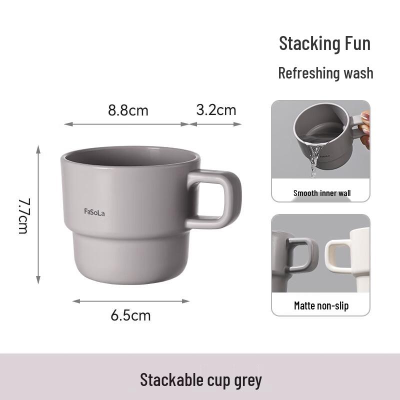 FaSoLa Creative Plastic Mouthwash Cup with Handle - 2 Pack