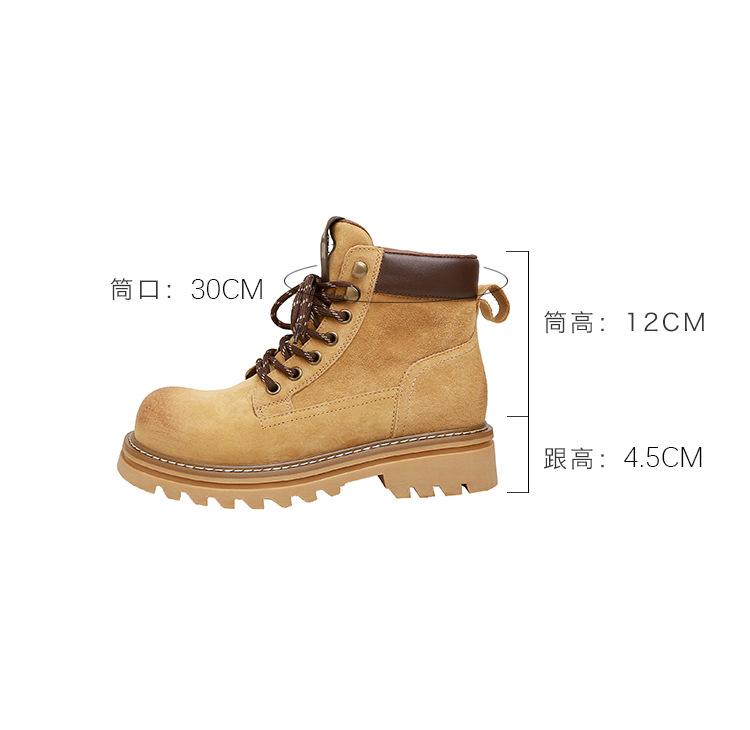 

Leather Martin boots women s 2025 autumn new thick-soled retro lace-up outdoor mountaineering non-slip tooling short boots rhubarb boots 35