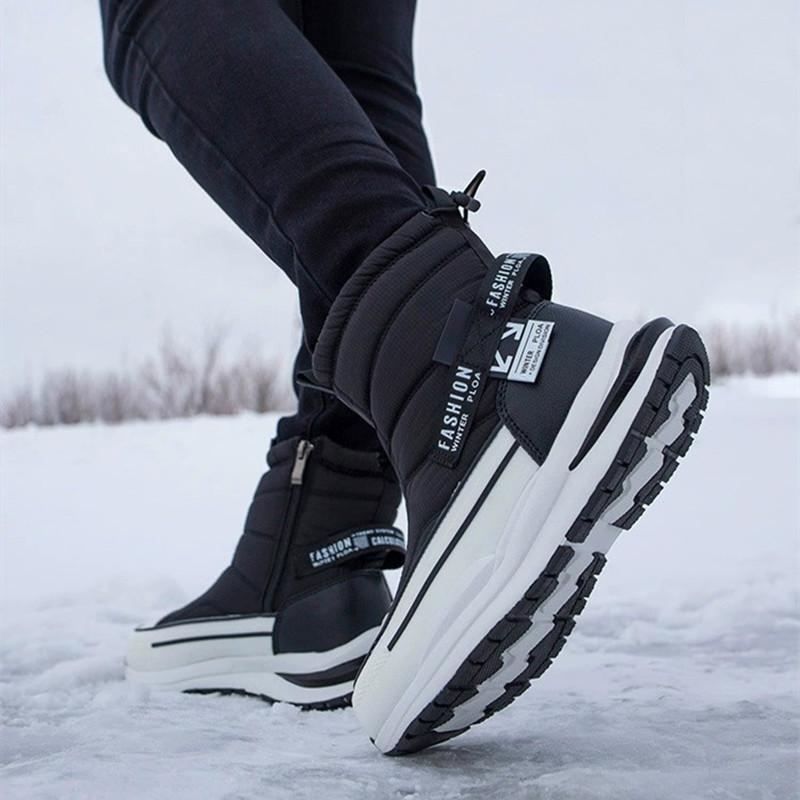 Winter Waterproof Snow Boots Women Non Slip Platform Shoes for Women Plush Warm Ankle Boots Cotton Couple Snow Botas De Mujer
