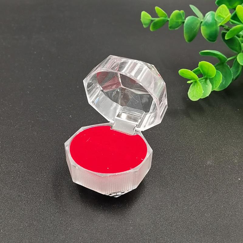 Flip transparent crystal box, small star anise ring stud earrings, acrylic jewelry storage box.