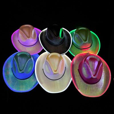 LED Light-Up Colorful Cowboy Hat for Halloween, Carnival, and Holiday Performances