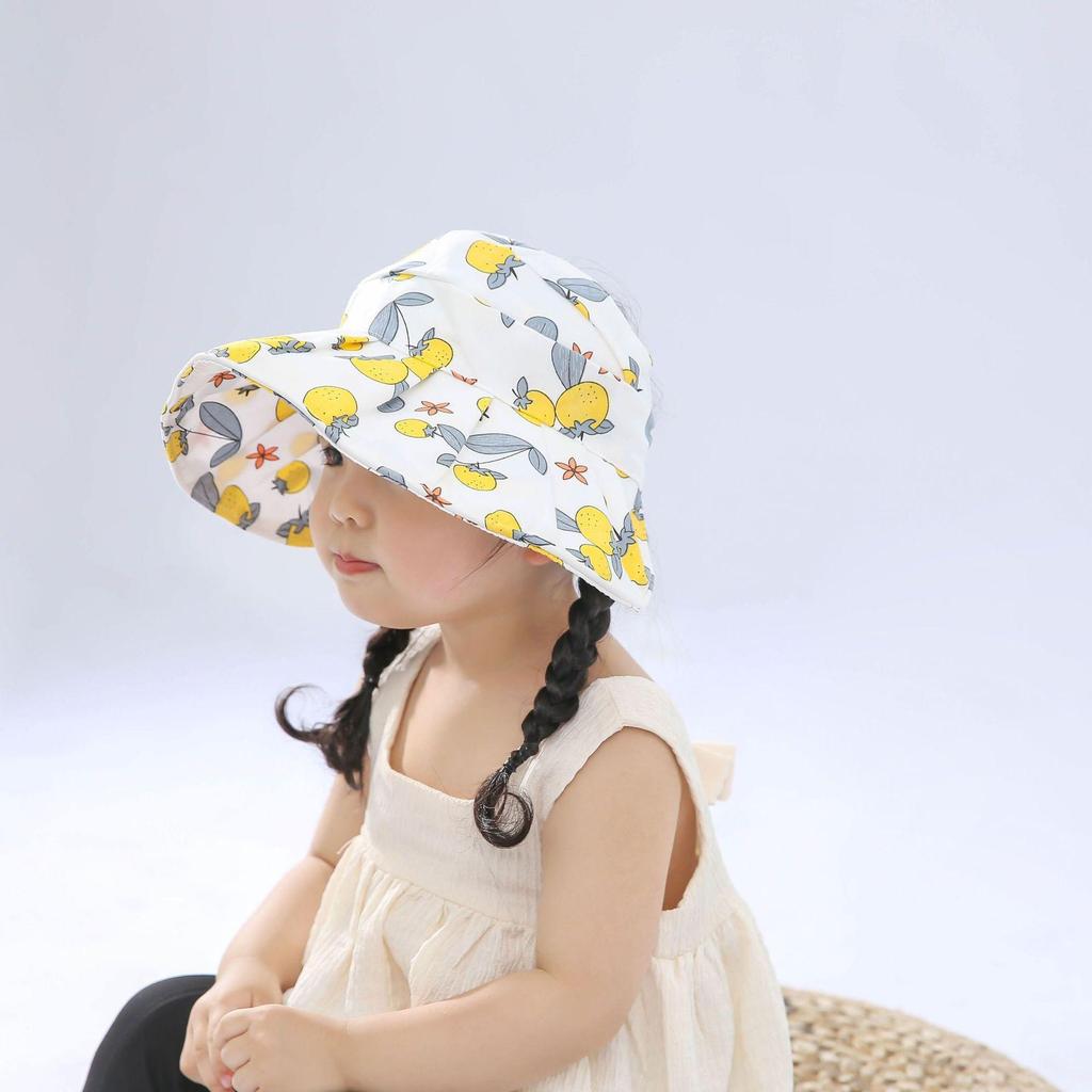 Cartoon Kinder Sonnenhut im koreanischen Stil mit breiter Krempe und Nackenschutz