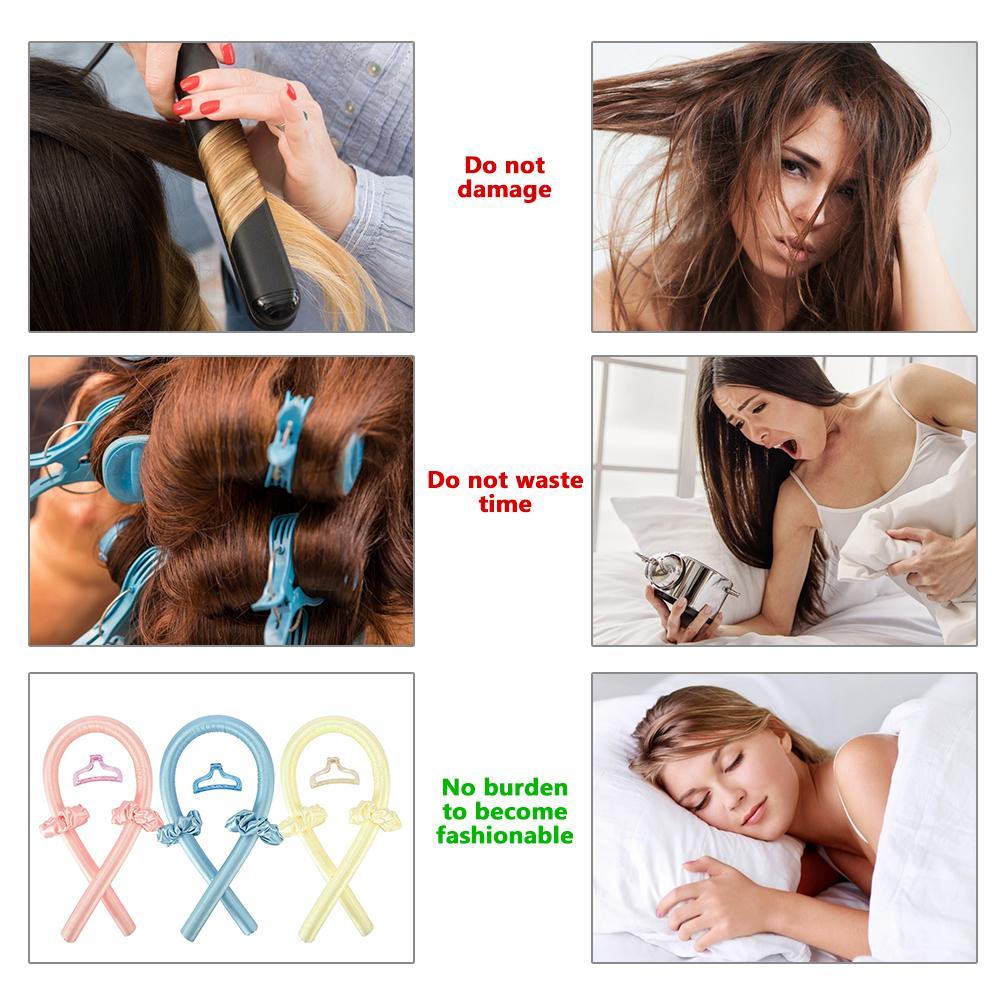 Heatless Curling Rod Headband No Heat Curls Ribbon Hair Rollers Sleeping Soft Headband Hair Curlers