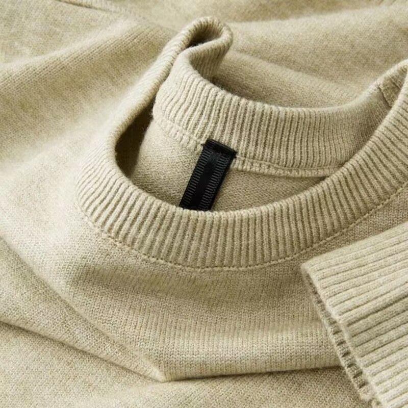 Spring New Style Men's Slim  Solid Color Round Neck Simple Fashionable and Comfortable Sweater