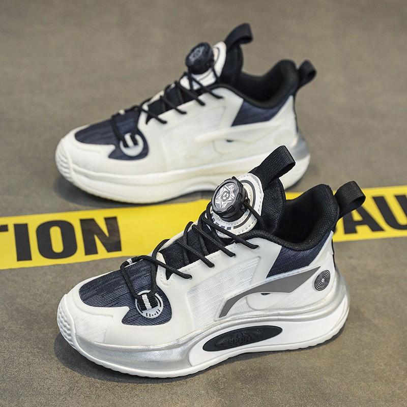 Children's sports shoes luminous casual trendy shoes breathable mesh basketball shoes student teenager rotating buckle running shoes