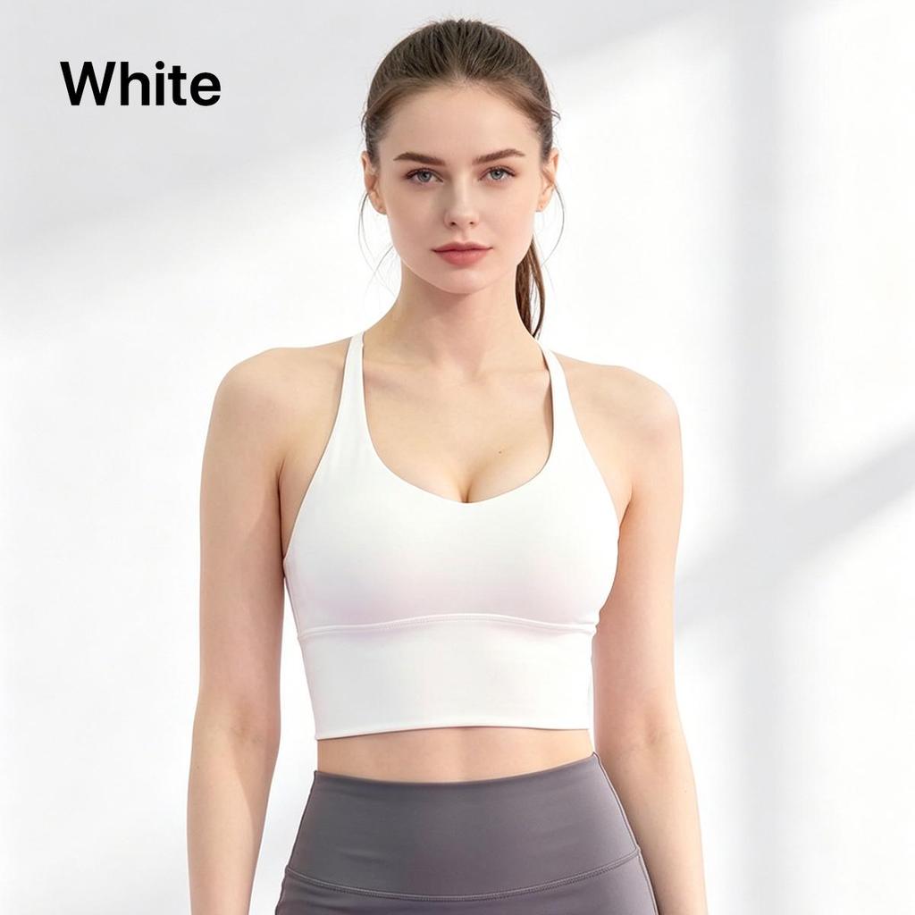 Women Stylish Cross Back Yoga Tank Top with One-piece Chest Pads, Elastic Comfort Workout Bra, Light Support Activewear for Sports and Outdoor