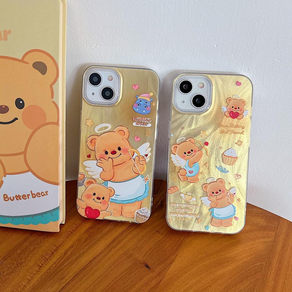 Laserové pouzdro Cupid Bear ze silikonu pro Xiaomi Redmi Note 12 11 Samsung A54 A24 A14 Oppo A78 A58 A38 Tecno Spark 10 30C Funda Malovaný kryt Měkký TPU nárazník