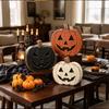 3PCS Freestanding Pumpkin Decorations Solid Wood Halloween Ornament Farmhouse Home Decor