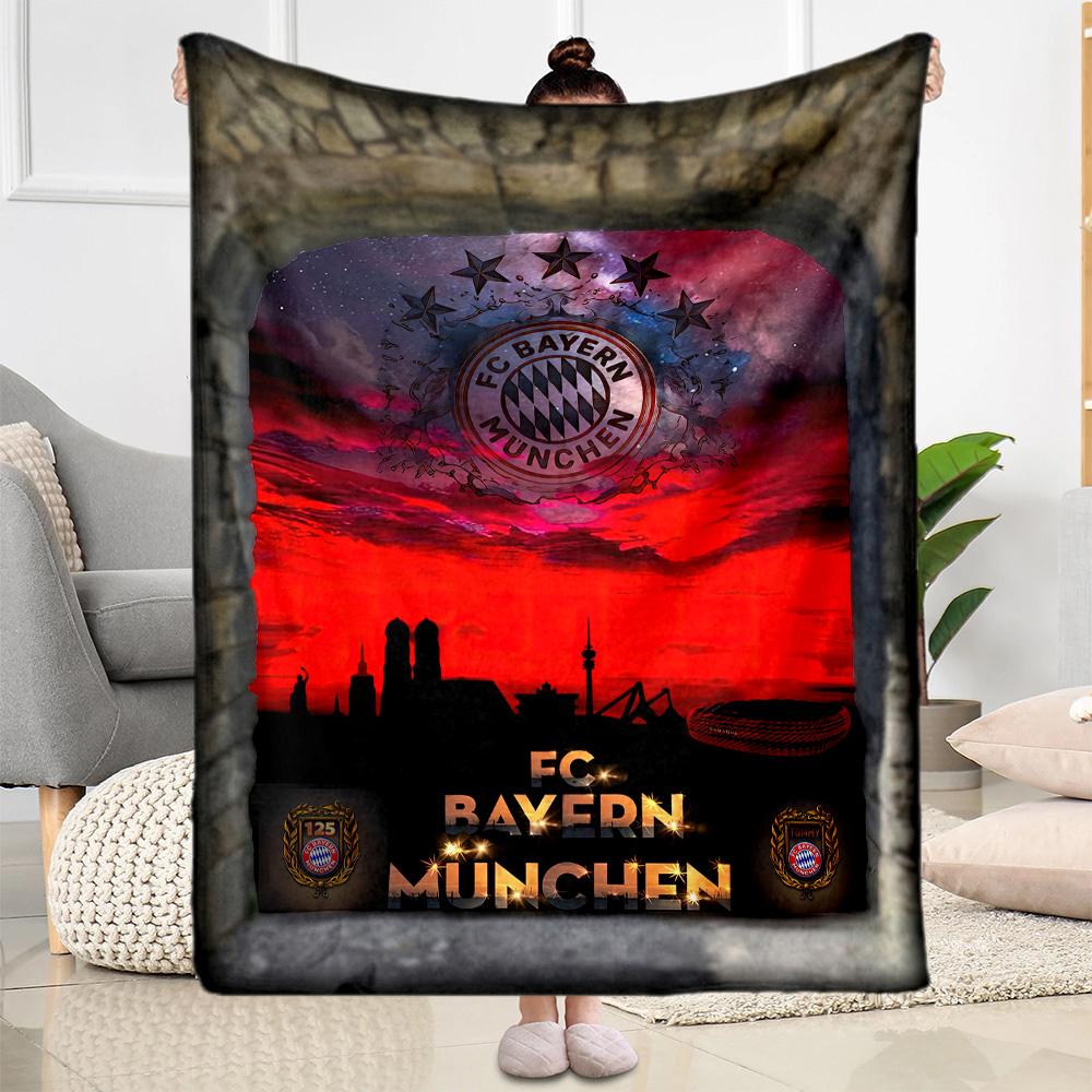 Bayern Munich Blanket Comfortable Suitable for Bedding Seaside Chair Four Seasons Universal Modern Style Gifts For Family Or Friends