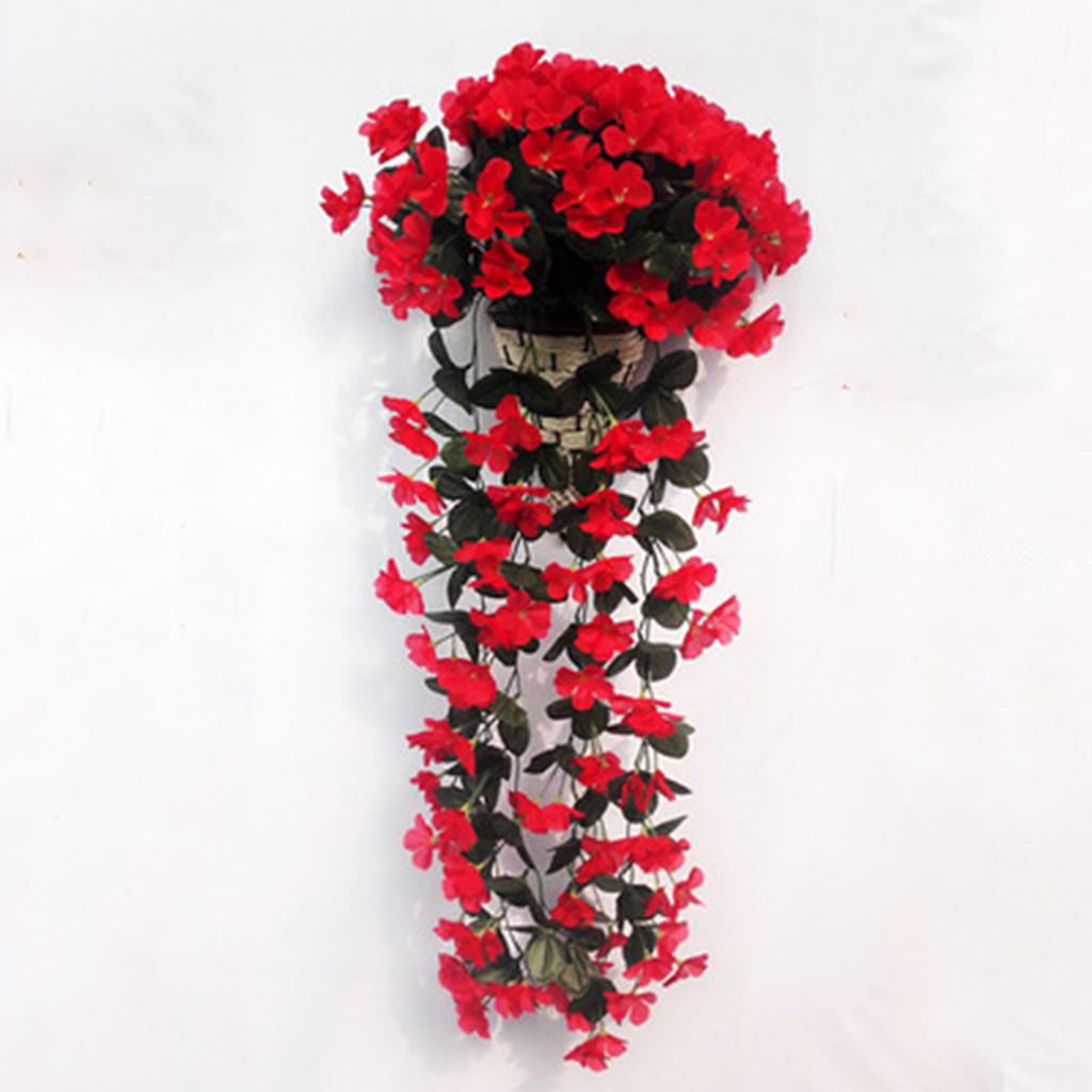 Fleurs suspendues, fleurs violettes artificielles, mur de glycine, panier suspendu, guirlande de vigne, fausse orchidée