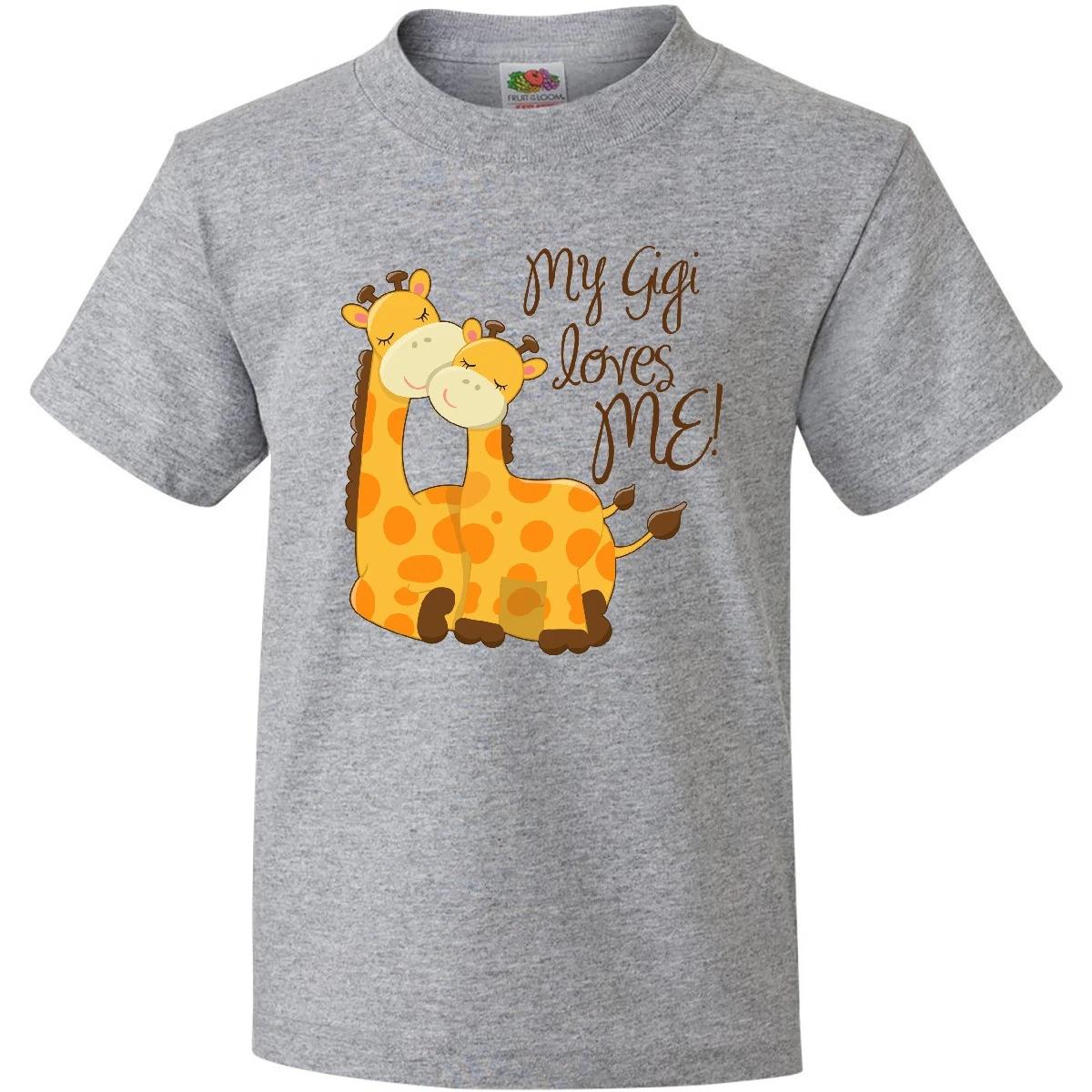 Inktastic My Gigi Loves Me! Youth T-Shirt Grandma Giraffe Gift Loved By Greatest 110
