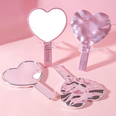 Tragbarer Ins Flüssigform Herzspiegel Handspiegel Tischspiegel Kosmetikspiegel Make-up Spiegel Reise Metallischer Hochauflösender Spiegel