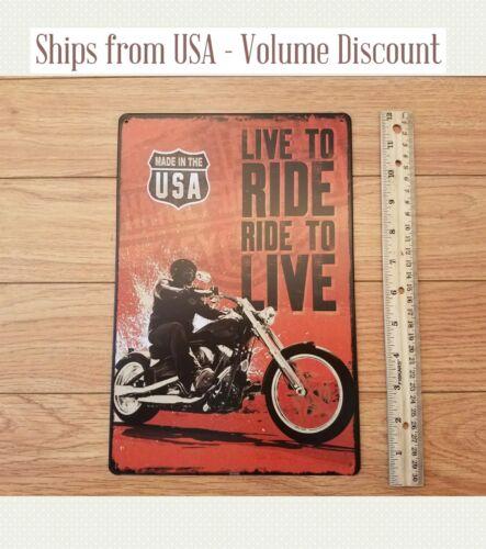 Live to Ride Sign Ride to Live Sign Metal Davidson Sign Tin SignAluminum 20x30cm(7.8x11.8inch)