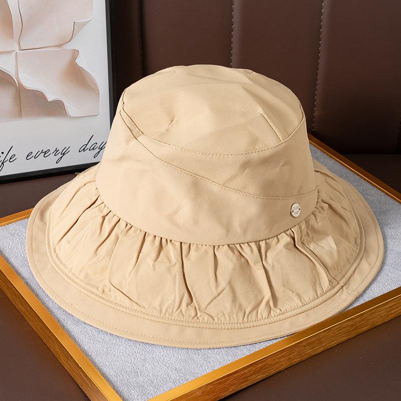 

Summer hat women s fashion versatile sunshade sunscreen hat solid color bucket hat One Size