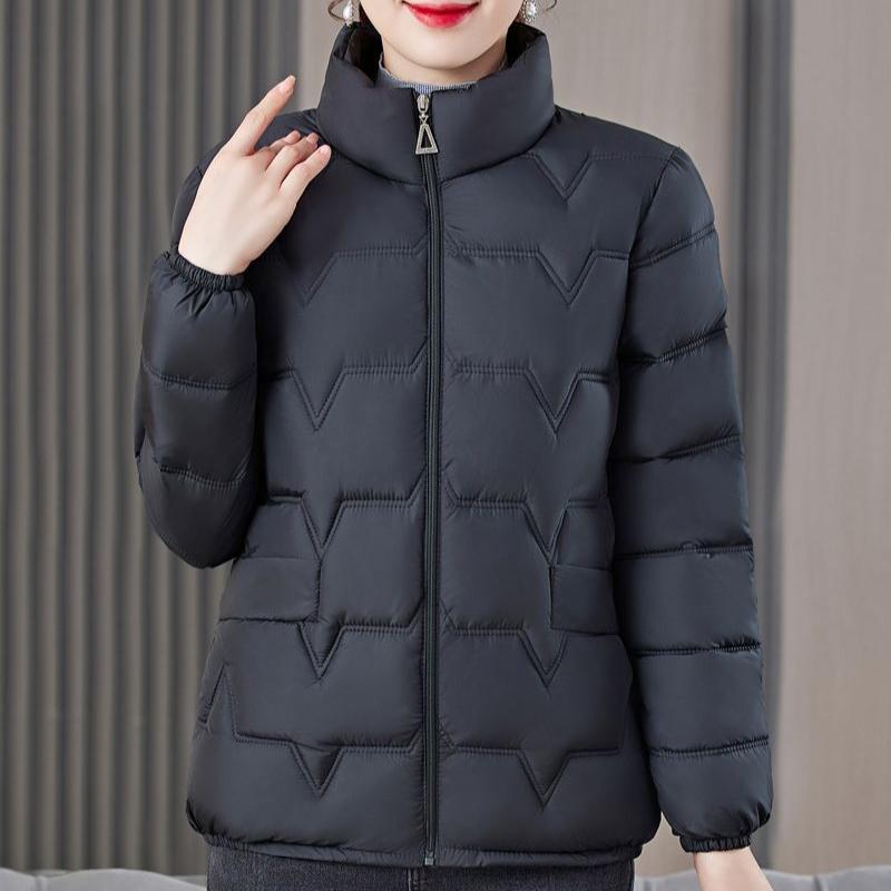 Winter Middle-aged Mother Cotton-padded Jacket Short Fashion Cotton-padded Jacket Women's Winter Loose Stand-up Collar Warm Jacket