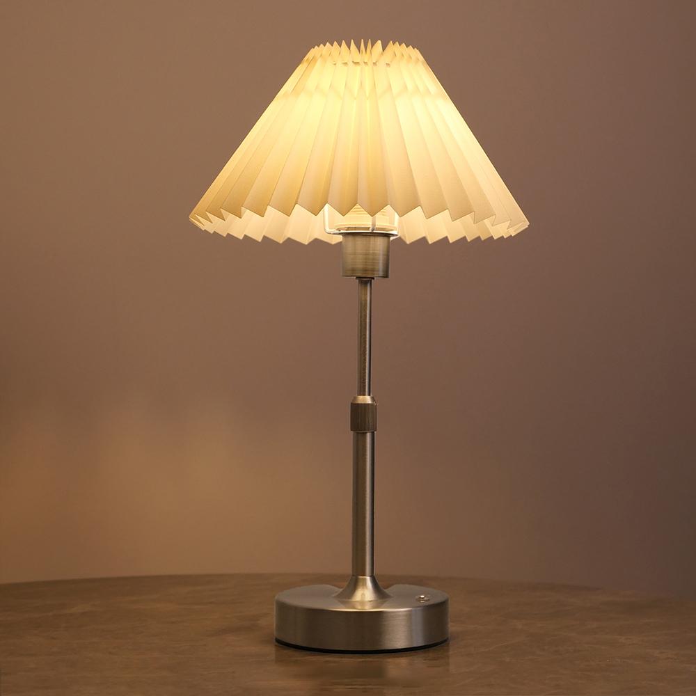 Fabric Desk Lamp Rechargeable Touch Table Light for Restaurant Hotel Room Bedside Decor Lighing