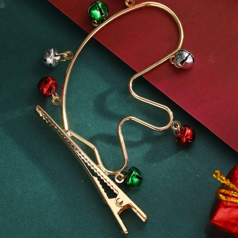 Hot-selling alloy bell women's girl hairpin cartoon bell antler shape word clip
