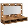 VidaXL Mirror Cabinet with LED Old Wood 90x31.5x62 Cm, LED Mirror Cabinet, Wall Cabinet, Makeup Mirror, 857005