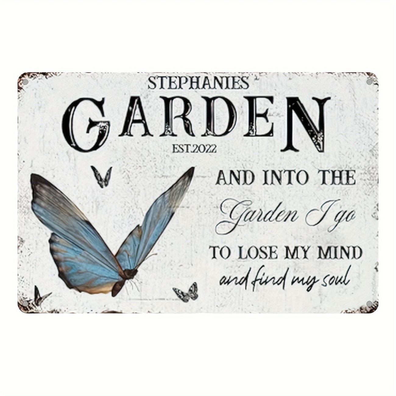 1pc Vintage Metal Aluminum Sign Colorful Butterfly Wall Art with Inspirational Quote белый