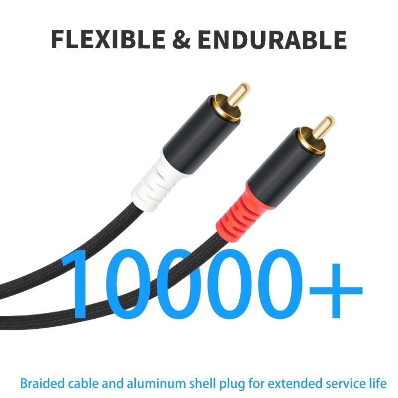 2RCA Male To 2RCA Male Sound Speaker Adapter Splitter Cable Gold Plated Metal Shell Flexible Stereo Sound Transmissio