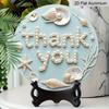 2D Flat Retro Aluminum Wall Stickers In Various Sizes. "Thank You" Sign Featuring Ocean Pearls, Seashells, and Starfish. A Perfect Home Decoration