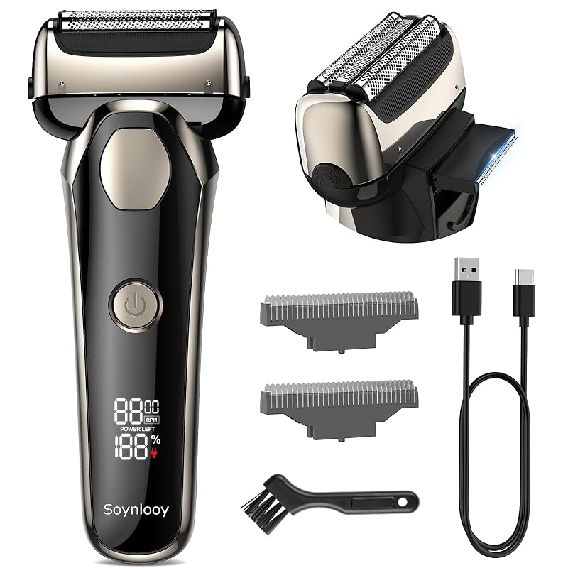 

shaver men s shaving electric electric shaver 3 blades [New in 2025 & 2-stage shifting] Reciprocating type close shave With spare blade electric razor