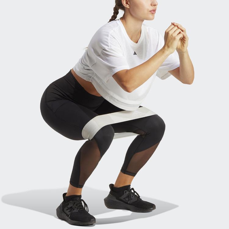 Adidas Training Dance Solid Logo Short Sleeve T-Shirt Women Tops White HS2338