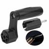 2-in-1 Guitar String Winder, Black ABS Plastic, Bridge Pin Peg Puller, Non-Slip String Head, Removable Drill Bit for Smooth Rotation