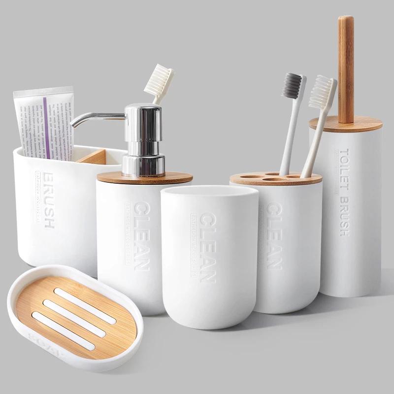 6-teiliges Bambus-Badezimmer-Set, Toilettenbrste, Zahnbrstenhalter,  Tasse, Badezimmer-Zubehr gnstig kaufen  Preis, kostenloser Versand,  echte Bewertungen mit Fotos  Joom