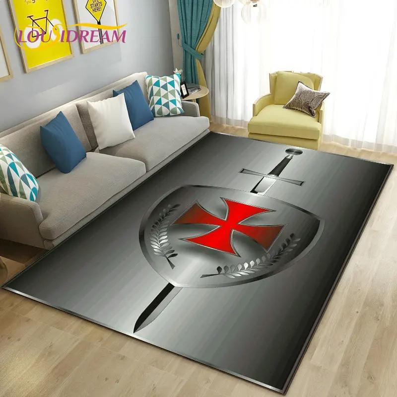 Knight Templar Cavalier Crusaders Game Area Rug Large,Carpet Rug for Living Room Bedroom Sofa Doormat Kitchen,Non-slip Floor Mat