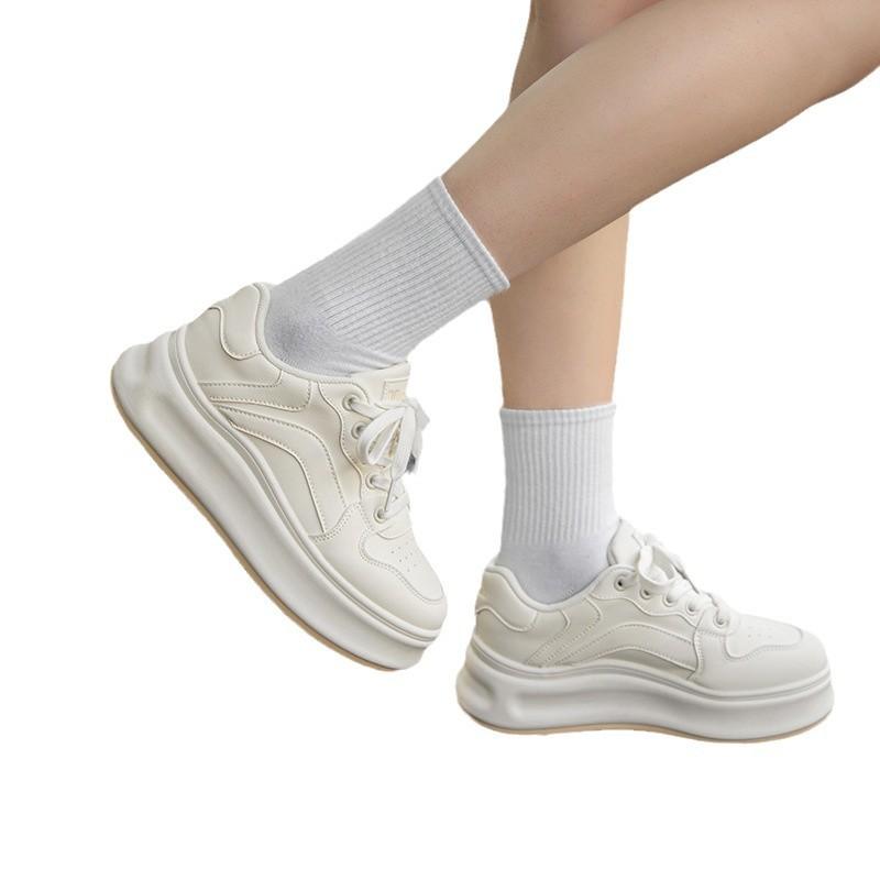 thick-soled color matching outdoor casual shoes women's new fashion niche students low-top white shoes