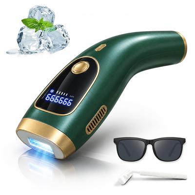 Miley HIPL Hair Removal Device, 20J, Sapphire Cooling and 5 Levels, Green