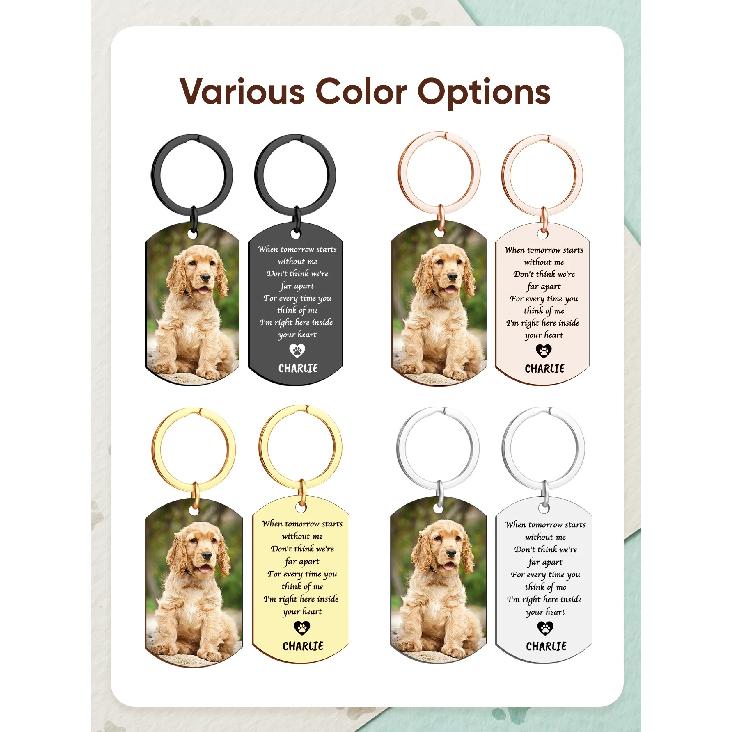 Personalized Pet Photo Keychain Custom Dog Memorial Gift Pet Loss Keepsake for Dog Lovers Anniversary Christmas Gift