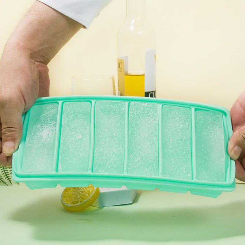 Silicone Ice Cube Tray with Lid Creative Rectangle Moulds Food Grade Kitchen Tools Refrigerator Juice Cocktail Mold