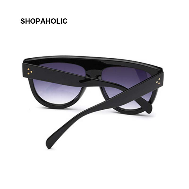 Flat Top Mirror Vintage Sunglasses Woman Brand Design Sun Glasses for Woman Rivet Ladies Sunglasses female Shades
