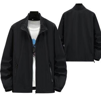Men Outdoor Jacket Long Sleeves Sun Protection Breathable Solid Color Zipper Closure Anti-UV Ultra-thin Plus Size Cycling Sports Sun Protection Coat