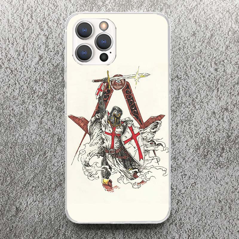 Knights Templar Crusades Phone Case For iPhone 17 16 15 14 13 12 11 Pro Max Mini Plus Air 7 SE 8 Soft Silicone Print Shell Funda