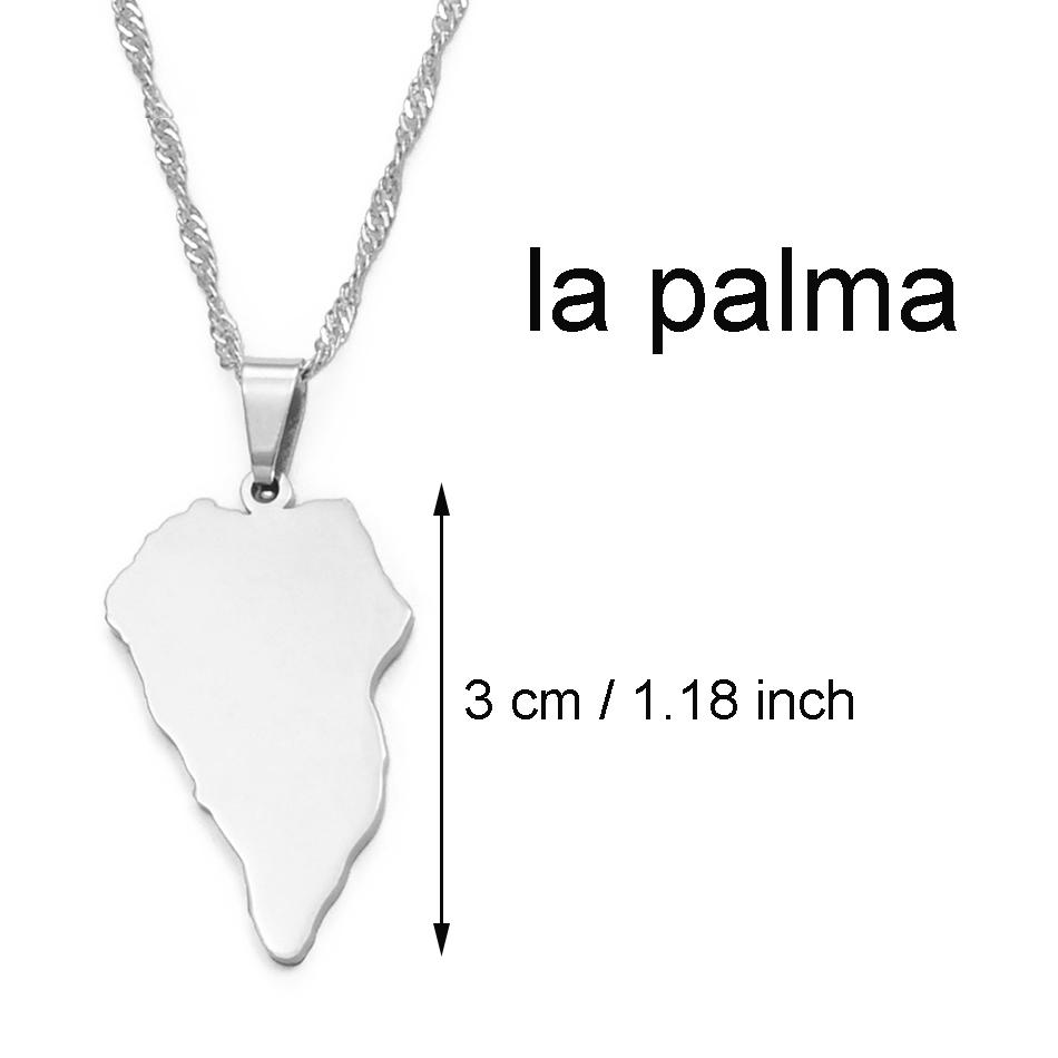 Spanien Kanarische Inseln Teneriffa/Gran Canaria/Fuerteventura/La Palma/Lanzarote Kartenanhänger Halsketten Damen Mädchen Schmuck #120121