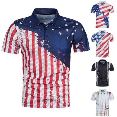Neue Herren Sommer Mode Lässig 3D Druck Oberteile Hemd Revers Lässig Kurzarm Top